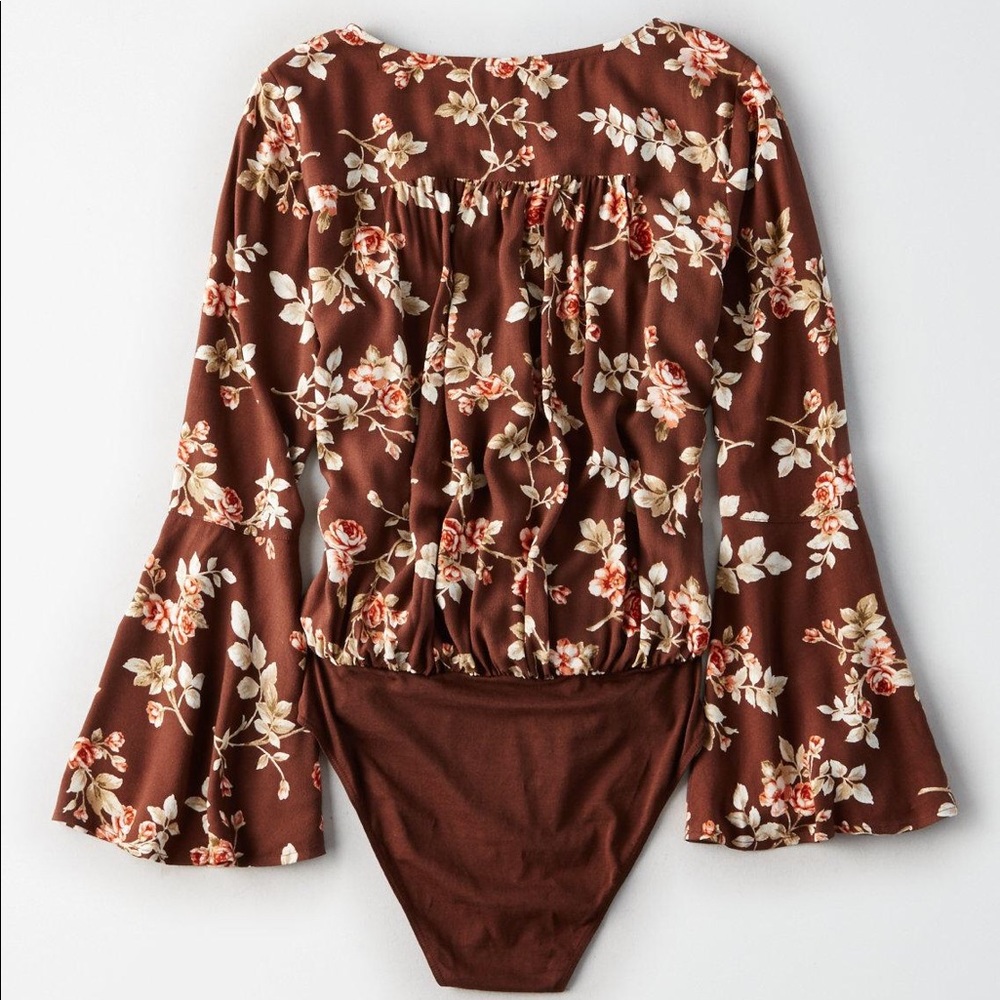 American Eagle Floral Wrap Bodysuit